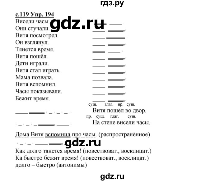 ГДЗ по русскому языку 4 класс Кибирева   часть 2. страница - 119, Решебник №1