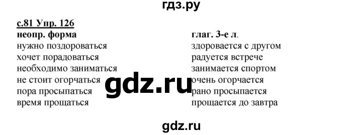 ГДЗ по русскому языку 4 класс Кибирева   часть 2. страница - 81, Решебник №1