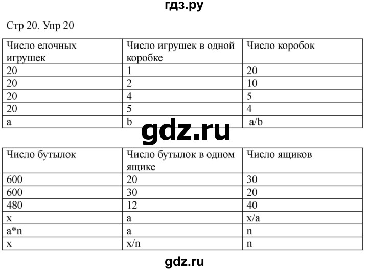 ГДЗ по математике 4 класс Рудницкая дидактические материалы  раздел IV - 20, Решебник 2023