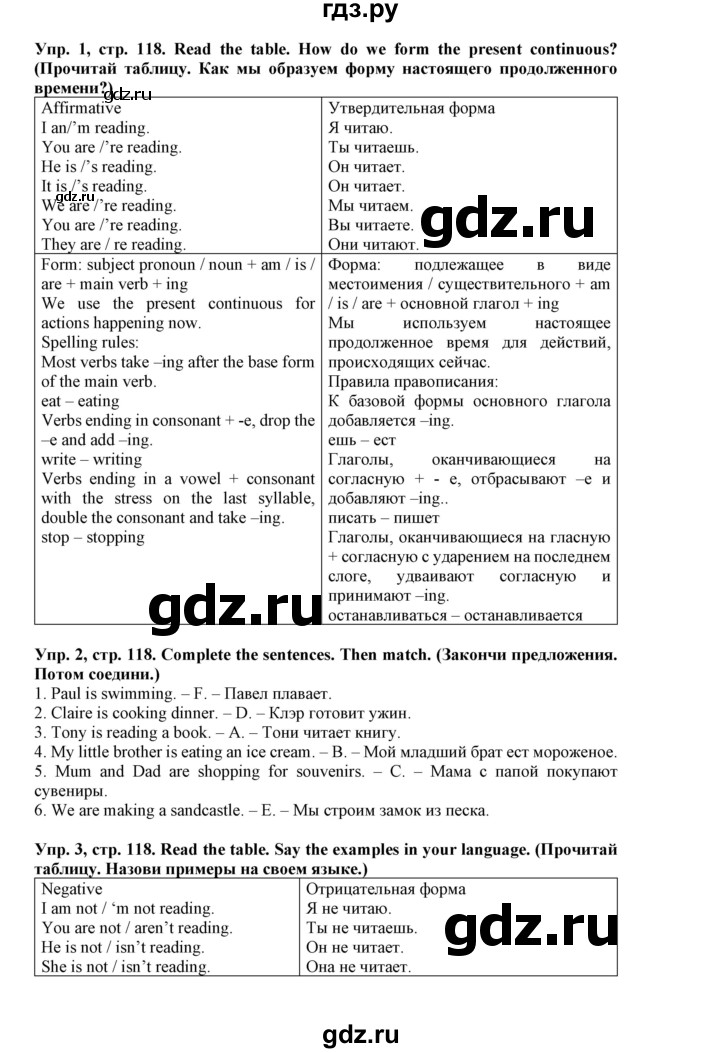ГДЗ по английскому языку 5 класс Маневич Options  страница - 118, Решебник к учебнику 2019