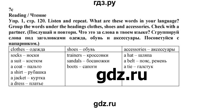 ГДЗ по английскому языку 5 класс Маневич Options  страница - 120, Решебник к учебнику 2019