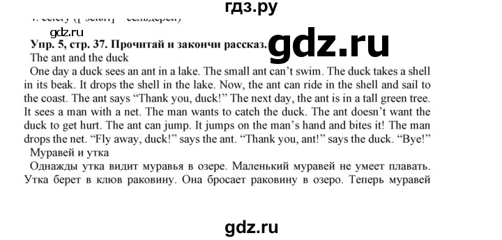 ГДЗ по английскому языку 5 класс Маневич Options  страница - 37, Решебник к учебнику 2019