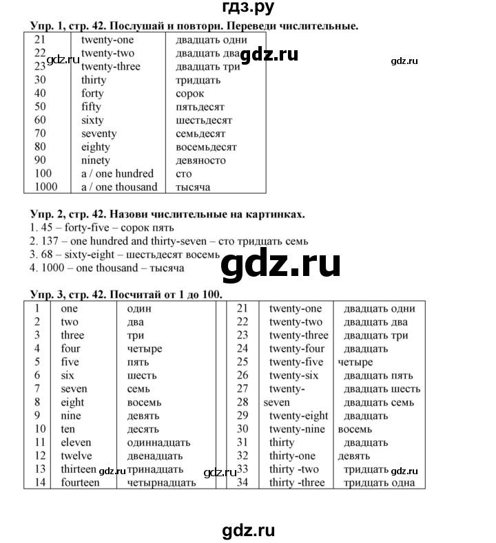 ГДЗ по английскому языку 5 класс Маневич Options  страница - 42, Решебник к учебнику 2019