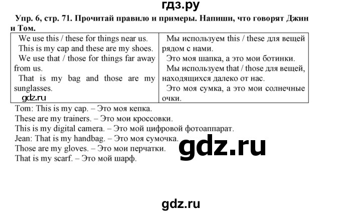 ГДЗ по английскому языку 5 класс Маневич Options  страница - 71, Решебник к учебнику 2019