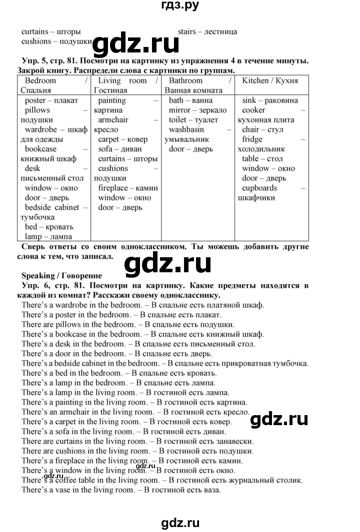 ГДЗ по английскому языку 5 класс Маневич Options  страница - 81, Решебник к учебнику 2019