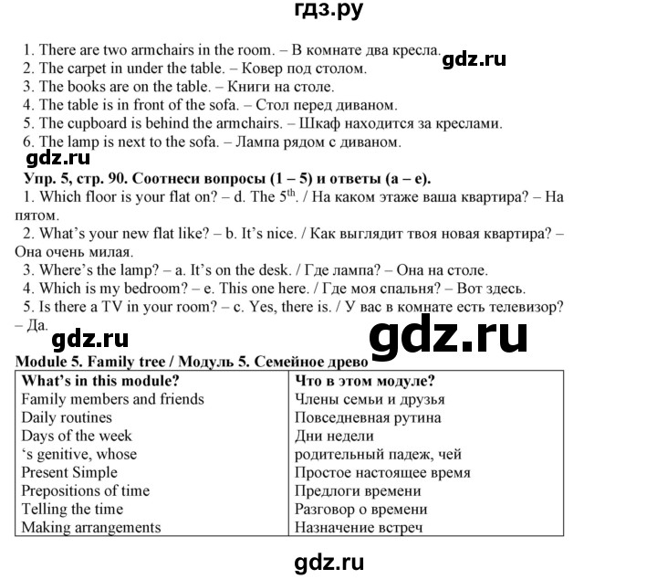 ГДЗ по английскому языку 5 класс Маневич Options  страница - 90, Решебник к учебнику 2019