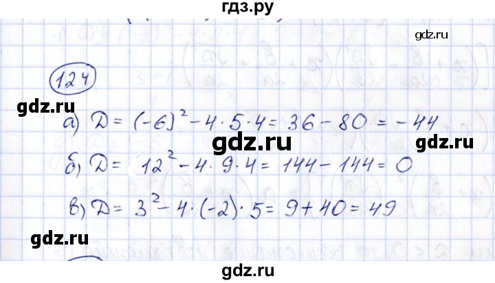 ГДЗ по алгебре 8 класс  Потапов рабочая тетрадь  часть 1 (параграф) / дополнения 4 (упражнение) - 124, Решебник