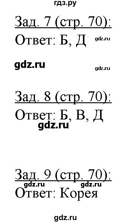 ГДЗ по географии 10‐11 класс Домогацких рабочая тетрадь Базовый уровень часть 1. страница - 70, Решебник