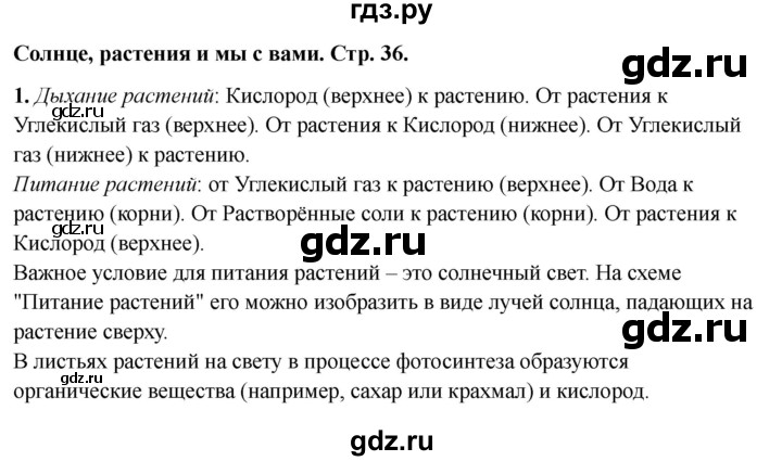 ГДЗ по окружающему миру 3 класс Соколова рабочая тетрадь (Плешаков)  тетрадь №1. страница - 36, Решебник 2024