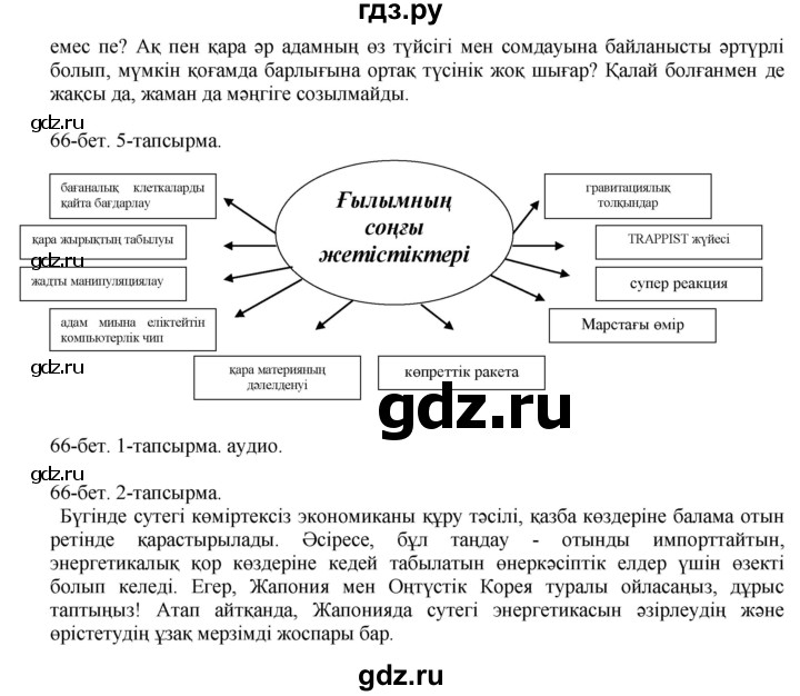 ГДЗ по казахскому языку 10 класс Балтабаева   страница (бет) - 66, Решебник