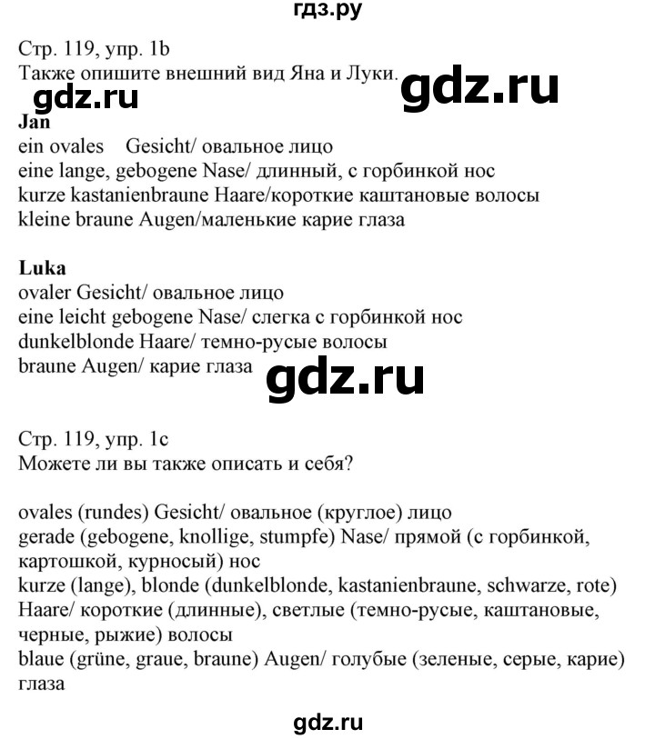 ГДЗ по немецкому языку 8 класс Радченко  Базовый и углубленный уровень страница - 119, Решебник к учебнику Wunderkinder Plus