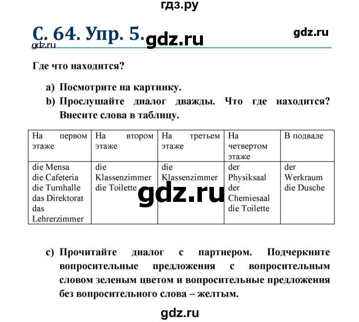 ГДЗ по немецкому языку 8 класс Радченко Wunderkinder Plus Базовый и углубленный уровень страница - 64, Решебник к учебнику Wunderkinder