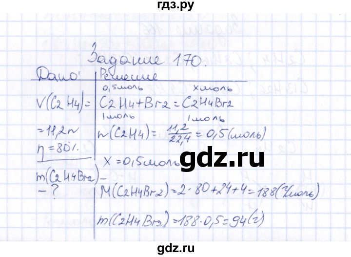 ГДЗ по химии 9 класс  Габрусева рабочая тетрадь  упражнение - 170, Решебник