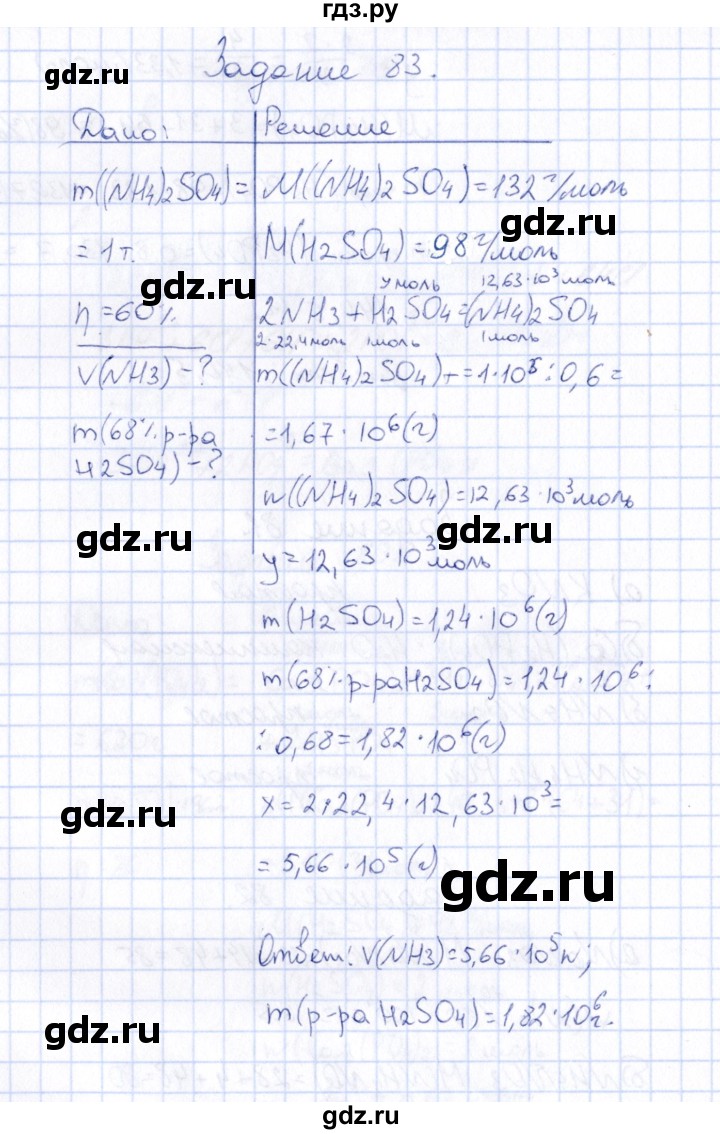 ГДЗ по химии 9 класс  Габрусева рабочая тетрадь  упражнение - 83, Решебник