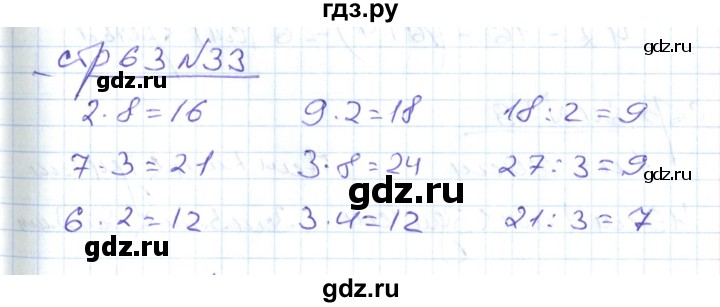 ГДЗ по математике 2 класс  Кремнева рабочая тетрадь  часть 2 / страницы 55-64 (упражнение) - 33, Решебник №1