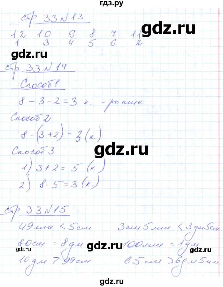 ГДЗ по математике 2 класс  Кремнева рабочая тетрадь (Моро)  тетрадь №1. страница - 33, Решебник №1 2018