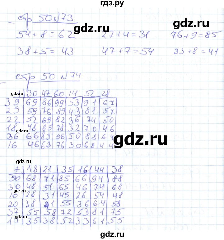 ГДЗ по математике 2 класс  Кремнева рабочая тетрадь (Моро)  тетрадь №1. страница - 50, Решебник №1 2018