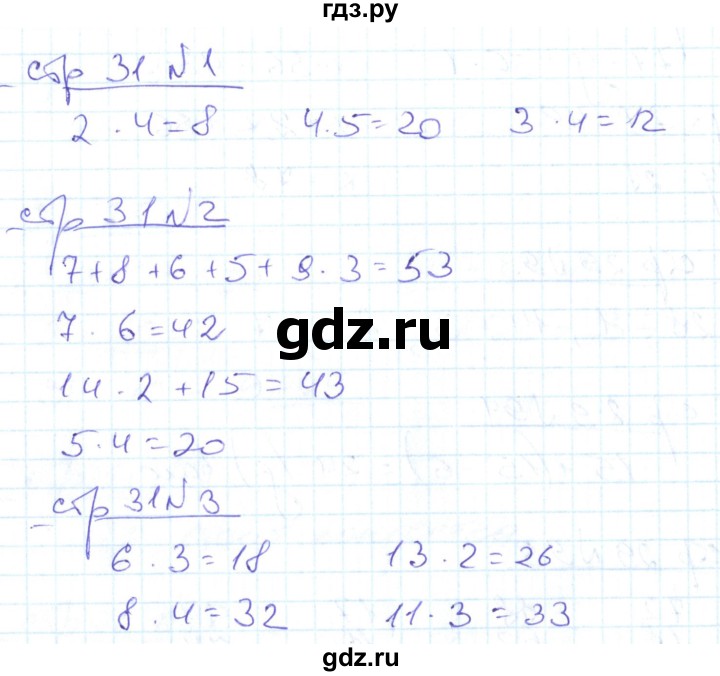 ГДЗ по математике 2 класс  Кремнева рабочая тетрадь (Моро)  тетрадь №2. страница - 31, Решебник №1 2018