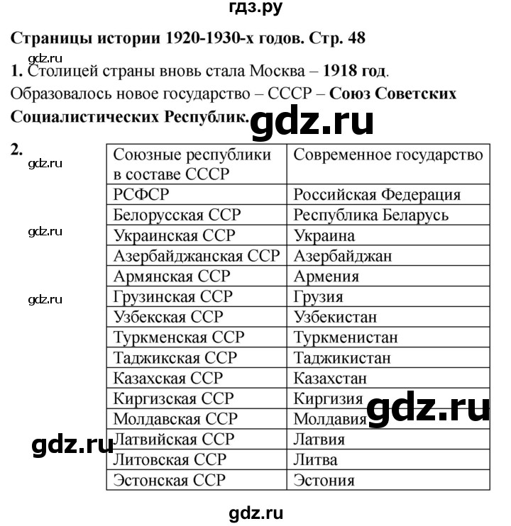 ГДЗ по окружающему миру 4 класс  Соколова рабочая тетрадь (Плешаков)  тетрадь №2. страница - 48, Решебник 2024
