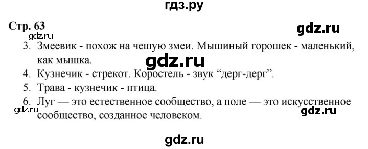 ГДЗ по окружающему миру 4 класс  Соколова рабочая тетрадь (Плешаков)  тетрадь №1. страница - 63, Решебник 2020