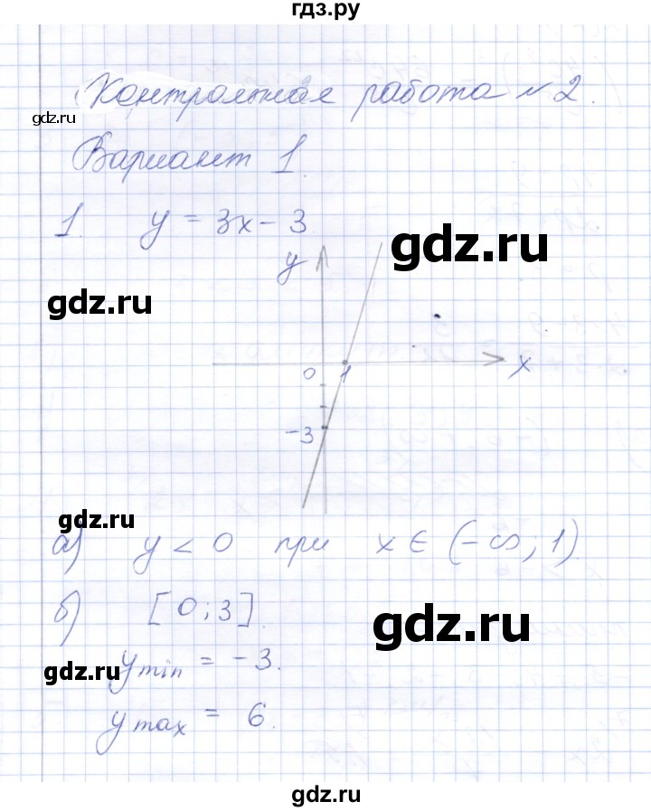 ГДЗ по алгебре 7 класс  Шуркова контрольные работы (к учебнику Мордкович)  контрольная 2 / вариант 1 - 1, Решебник