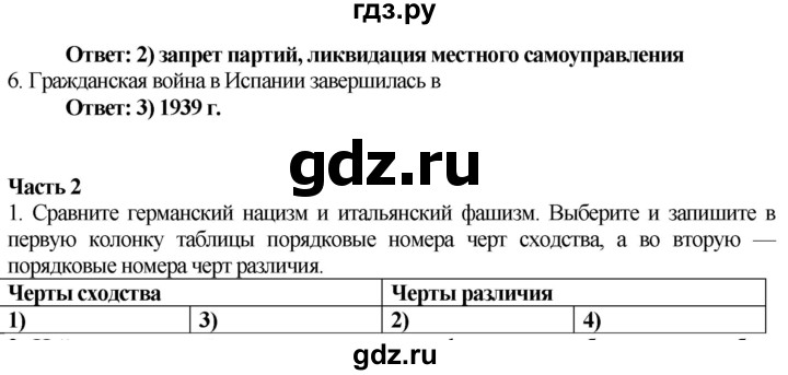 ГДЗ по истории 9 класс Баранов проверочные и контрольные работы Новейшая история (Сороко-Цюпа)  страница - 20, Решебник