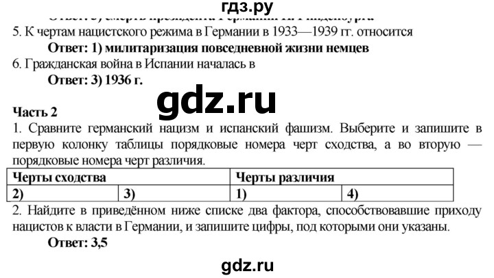 ГДЗ по истории 9 класс Баранов проверочные и контрольные работы  страница - 22, Решебник