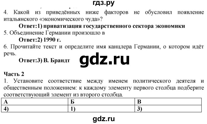 ГДЗ по истории 9 класс Баранов проверочные и контрольные работы  страница - 55, Решебник