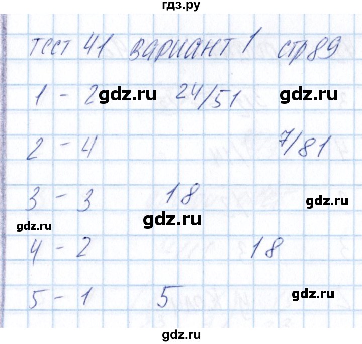 ГДЗ по математике 5 класс Журавлев тесты  страница - 89, Решебник