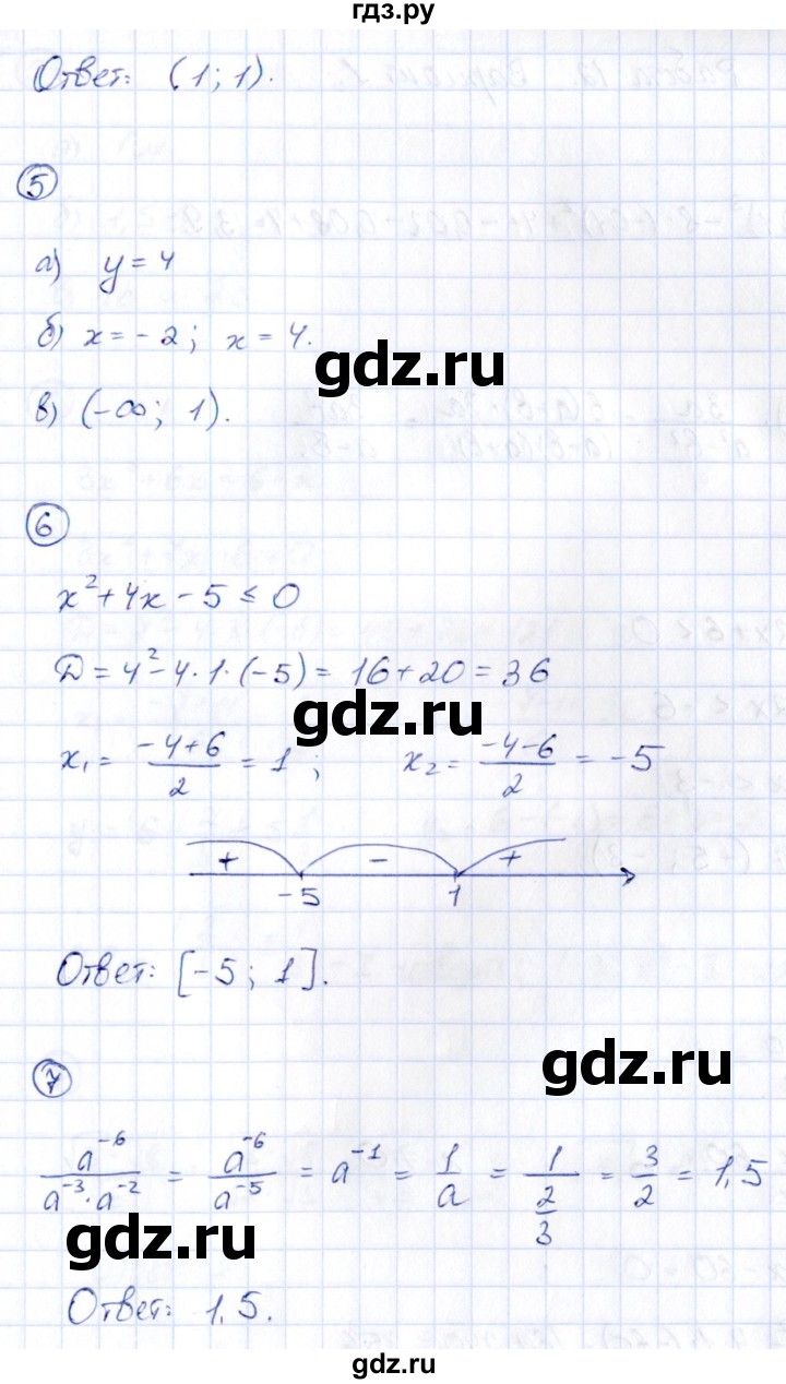 ГДЗ по алгебре 9 класс Кузнецова сборник заданий  раздел 1 / работа 11. вариант - 2, Решебник
