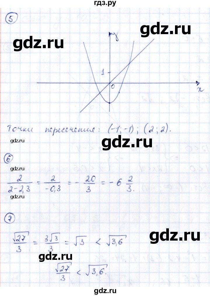 ГДЗ по алгебре 9 класс Кузнецова сборник заданий  раздел 1 / работа 23. вариант - 2, Решебник