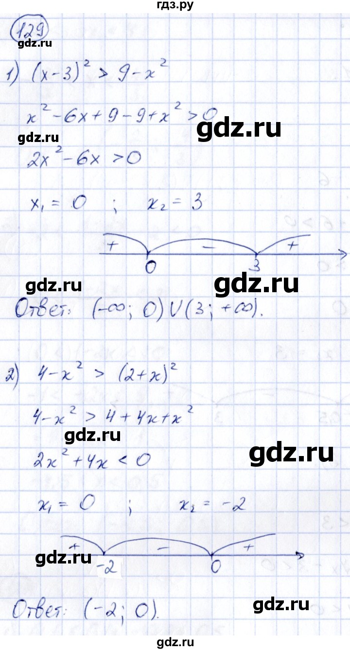 ГДЗ по алгебре 9 класс Кузнецова сборник заданий  раздел 2 - 129, Решебник