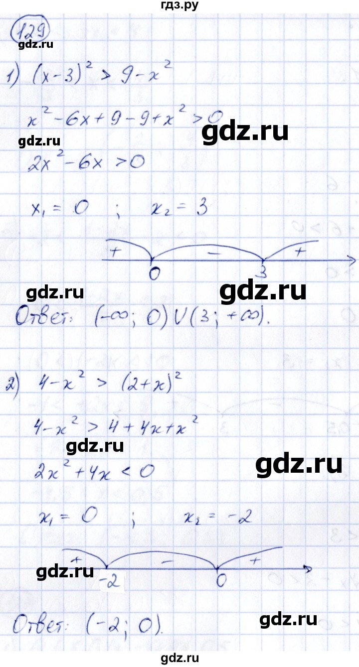 ГДЗ раздел 2 129 алгебра 9 класс сборник заданий Кузнецова, Бунимович
