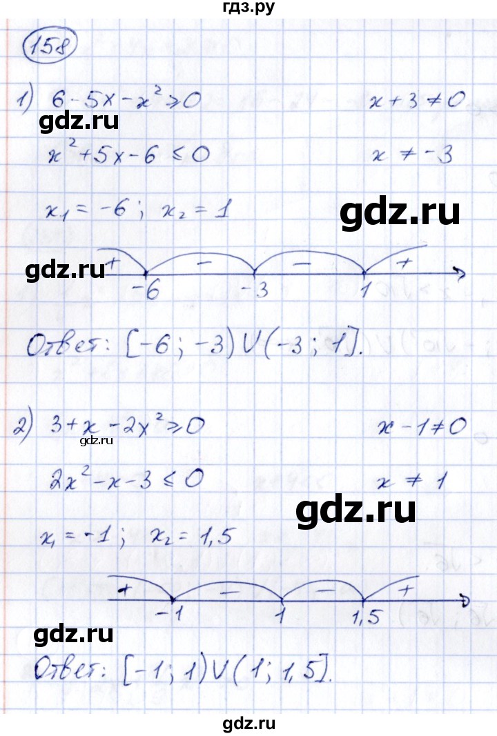 ГДЗ по алгебре 9 класс Кузнецова сборник заданий  раздел 2 - 158, Решебник