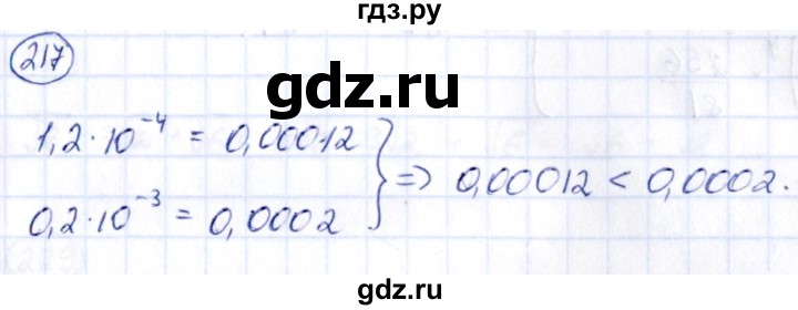 ГДЗ по алгебре 9 класс Кузнецова сборник заданий  задания - 217, Решебник