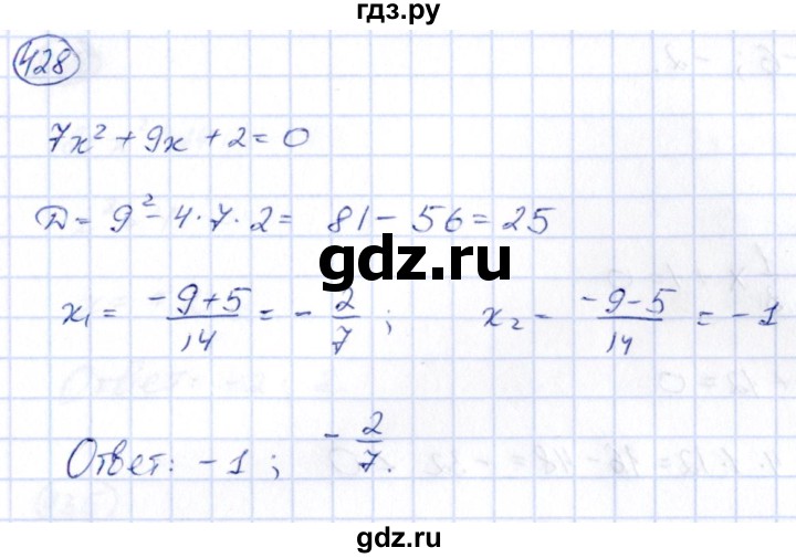ГДЗ по алгебре 9 класс Кузнецова сборник заданий  задания - 428, Решебник