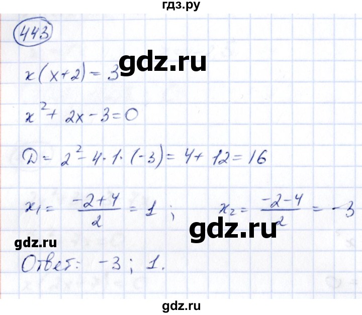 ГДЗ по алгебре 9 класс Кузнецова сборник заданий  задания - 443, Решебник