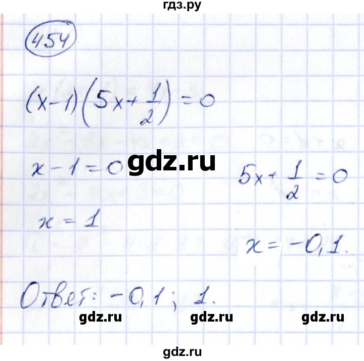 ГДЗ по алгебре 9 класс Кузнецова сборник заданий  задания - 454, Решебник
