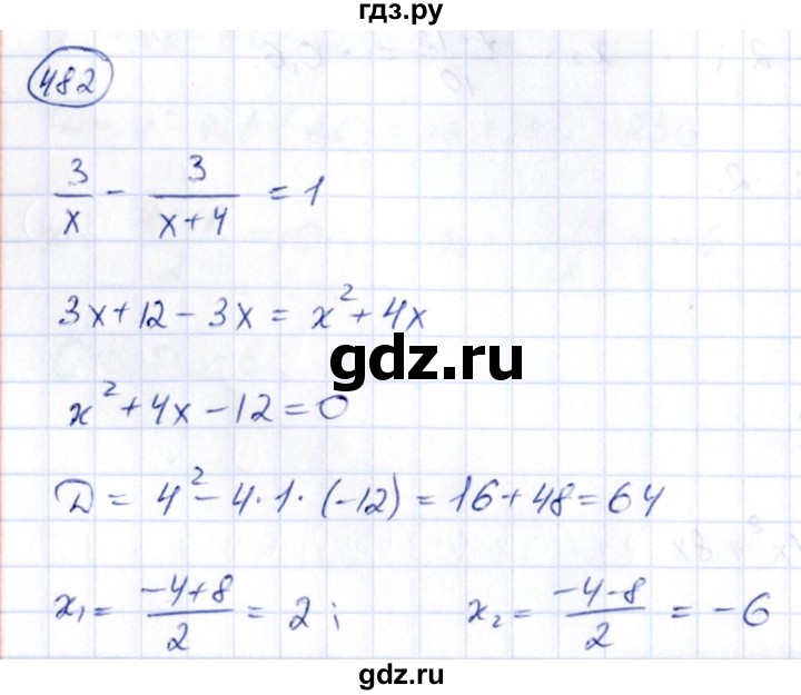 ГДЗ по алгебре 9 класс Кузнецова сборник заданий  задания - 482, Решебник