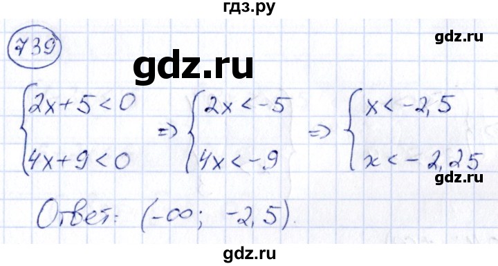 ГДЗ по алгебре 9 класс Кузнецова сборник заданий  задания - 739, Решебник