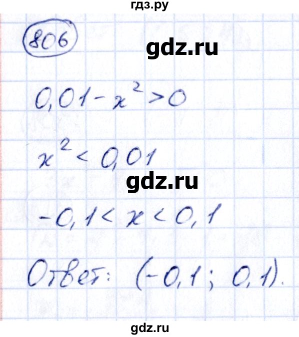 ГДЗ по алгебре 9 класс Кузнецова сборник заданий  задания - 806, Решебник