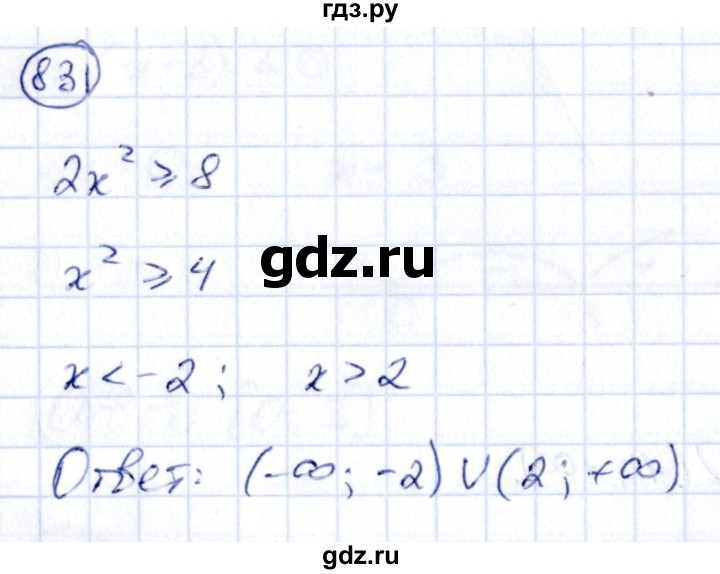 ГДЗ по алгебре 9 класс Кузнецова сборник заданий  задания - 831, Решебник