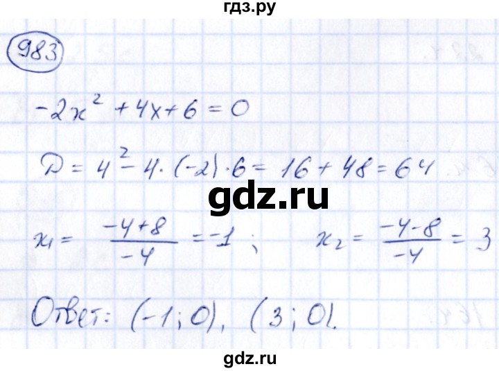 ГДЗ по алгебре 9 класс Кузнецова сборник заданий  задания - 983, Решебник