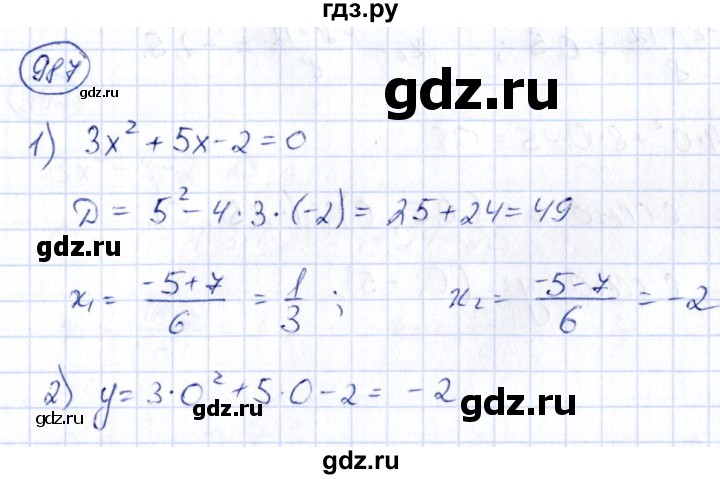 ГДЗ по алгебре 9 класс Кузнецова сборник заданий  задания - 987, Решебник