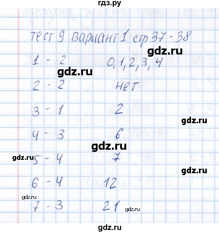 ГДЗ по математике 5 класс  Рудницкая тесты к учебнику Зубаревой  тест 9 (вариант) - 1, Решебник