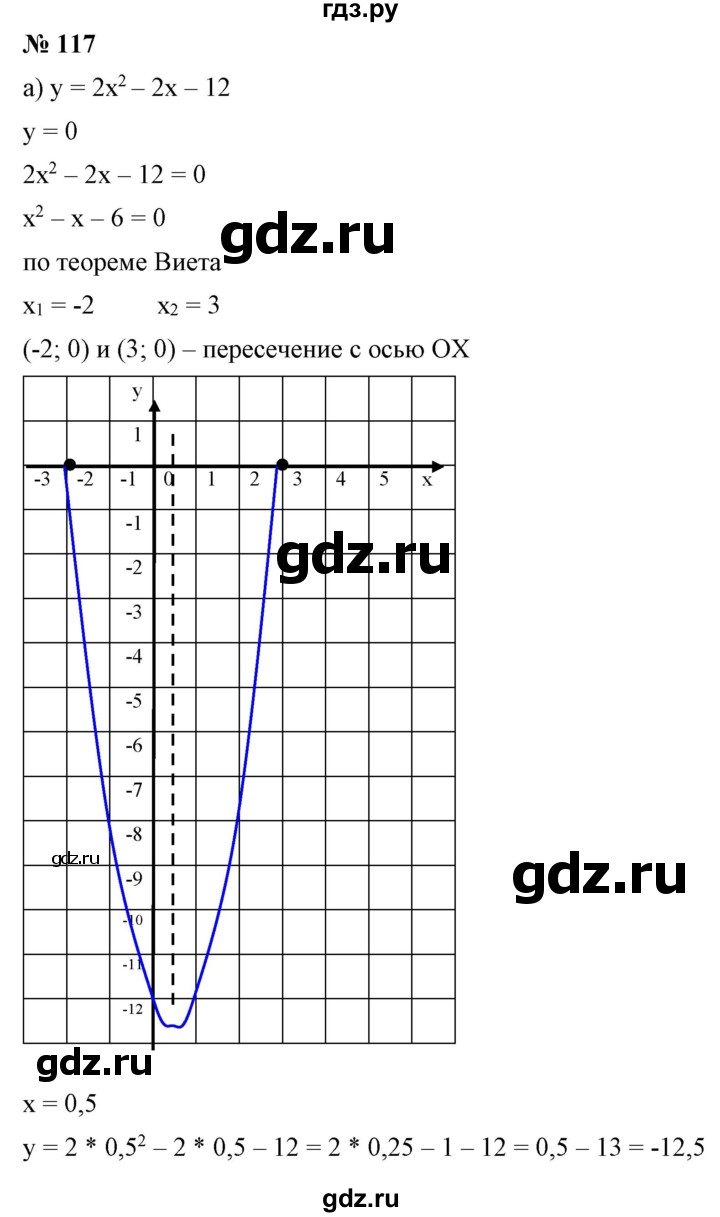 ГДЗ по алгебре 9 класс Бунимович   упражнение - 117, Решебник