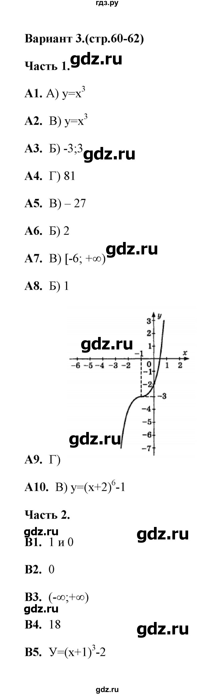 ГДЗ по алгебре 9 класс  Ключникова тесты  тема 4 (вариант) - 3, Решебник