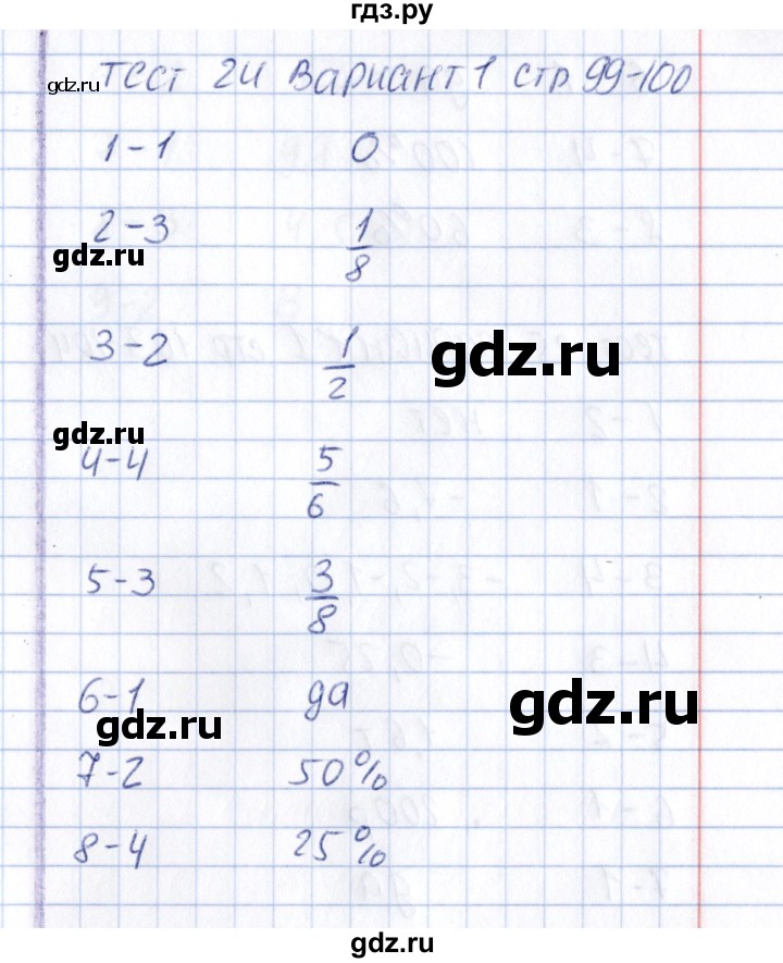 ГДЗ по математике 6 класс  Рудницкая тесты к учебнику Зубаревой  тест 24 (вариант) - 1, Решебник
