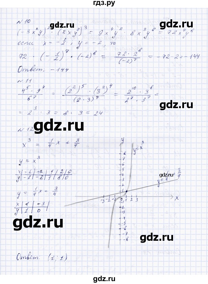ГДЗ по алгебре 7 класс  Парфентьева Тетрадь контрольных тестовых работ  работа 3 (вариант) - 1, Решебник