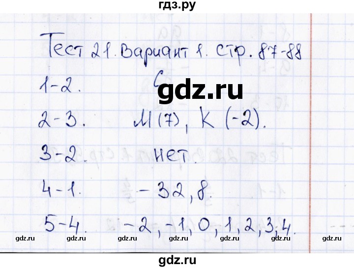 ГДЗ по математике 6 класс  Рудницкая тесты к учебнику Виленкина  тест 21 (вариант) - 1, Решебник